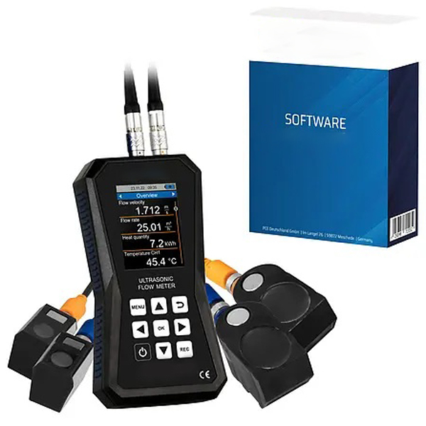Portable Ultrasonic Flow Meter incl. software